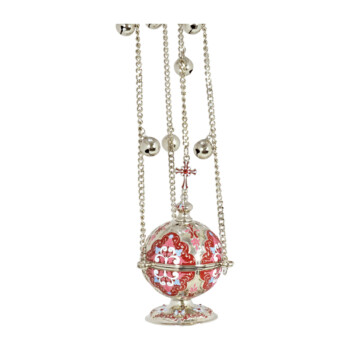 Censer Small Red Smalto Silver Plated | 1147